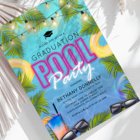 Graduation Summer Pool Party Invitation