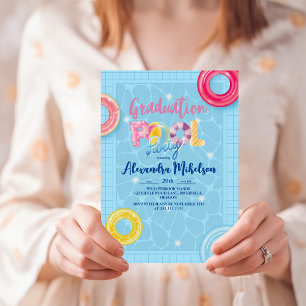 Graduation Summer Pool Party Invitation