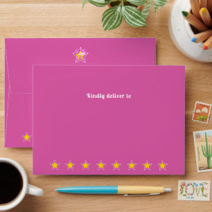 Graduation Super Grad Pink Rectangular Editable  Envelope