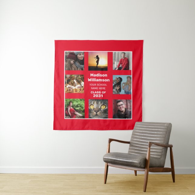 Graduation Tapestry 8 Photo Collage Class Of Year (In Situ (Horizontal))