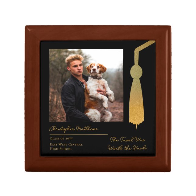 Graduation Tassel Graduate Photo Keepsake Gift Box (Front)