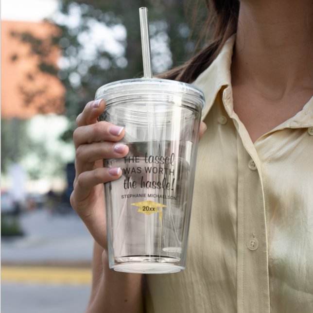 Graduation Tassel Worth the Hassle Personalized Acrylic Tumbler (Graduation Tassel Worth the Hassle Personalized Acrylic Tumbler
)