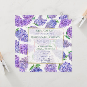 Graduation Tea Daughter Purple Lilacs Invitation