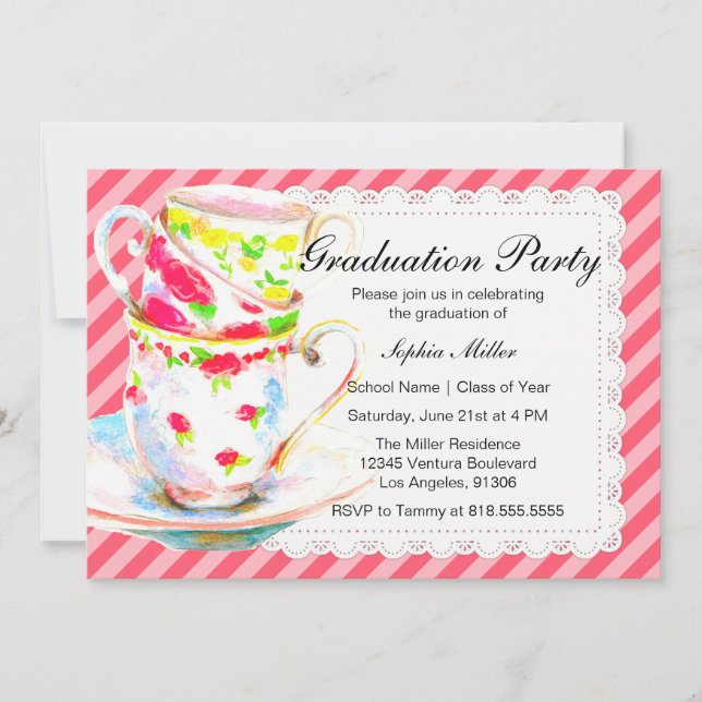 Graduation Tea Party Invitation (Front)