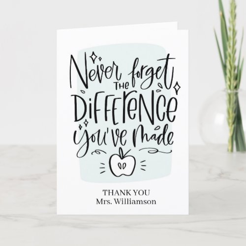 Graduation Teacher appreciation Card