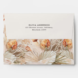 Graduation terracotta pampas grass elegant modern envelope