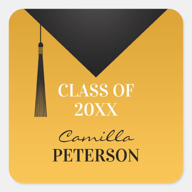 Graduation Thank You Black Hat Tassel Sticker (Front)