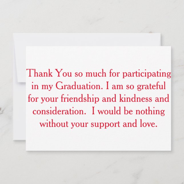 Graduation Thank you card (Back)