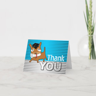 Graduation Thank You Card Dog Blue