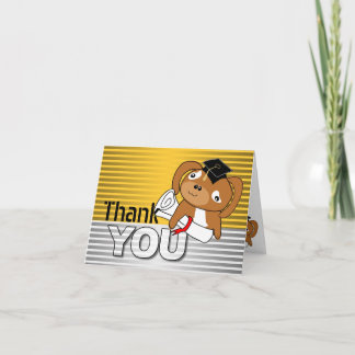 Graduation Thank You Card Dog Orange