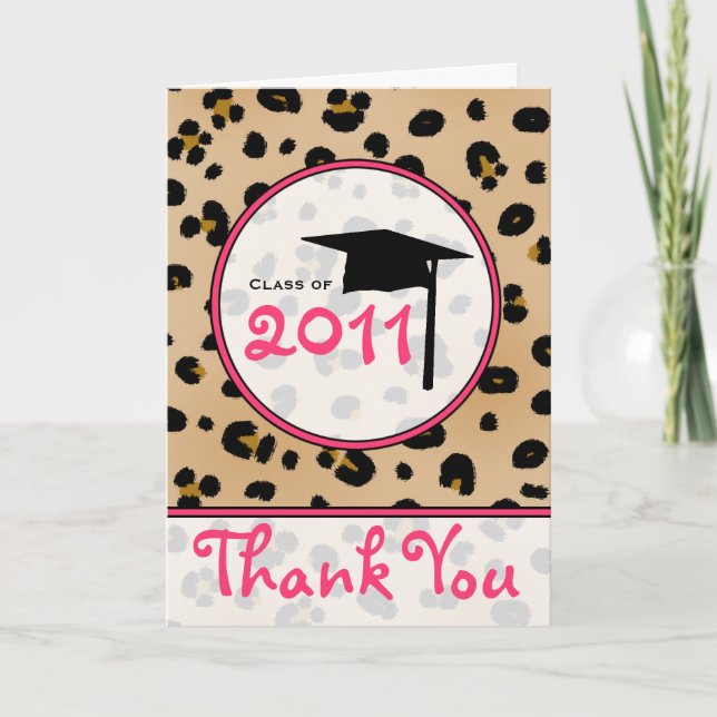 Graduation Thank You Card - Leopard (Front)