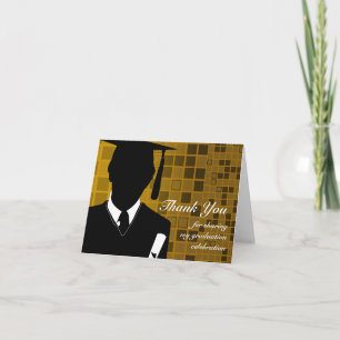 Graduation Thank You Card Mosaic Gold