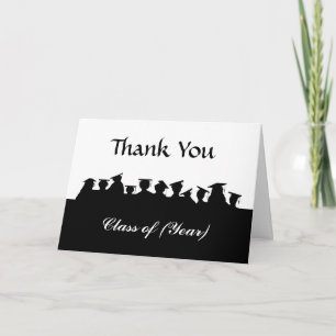 Graduation Thank You Card of Grad Silhouettes