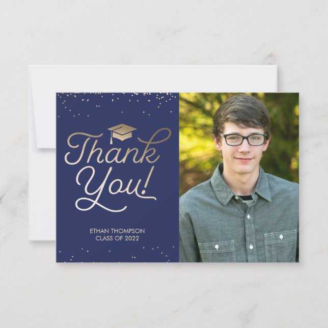 Graduation Thank You Card - Photo, Message (Front)