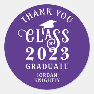 Graduation Thank You Class Year Custom Classic Round Sticker
