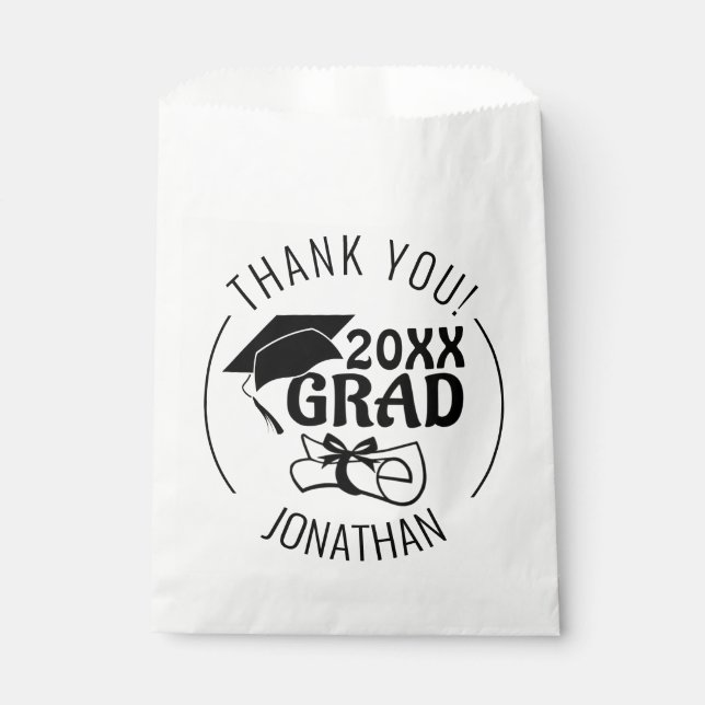 Graduation Thank You Class Year GRAD Personalized Favor Bag (Front)