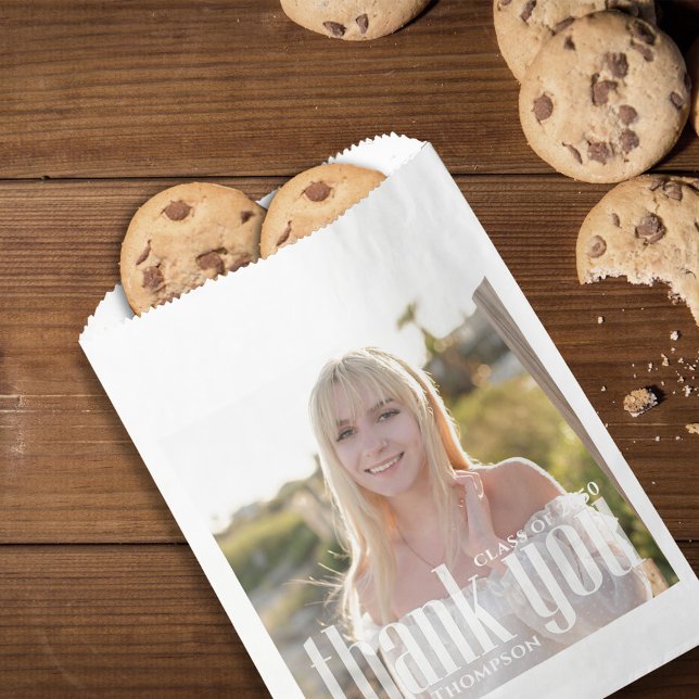 Graduation Thank You Classic Gold Calligraphy  Favor Bag (Classic gold calligraphy graduation thank you favor bag perfect for elegant grad party treats.)