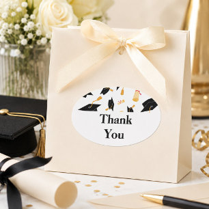 Graduation Thank You Favor  Oval Sticker