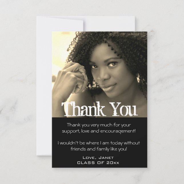Graduation Thank You Grad Photo Card (Front)