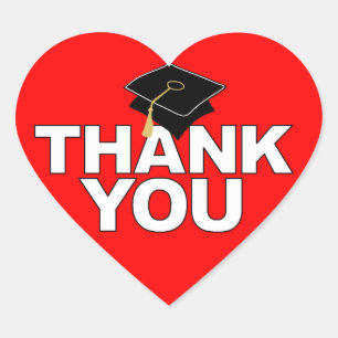 Graduation Thank You Heart Sticker Cap