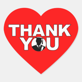 Graduation Thank You Heart Sticker Gown 1