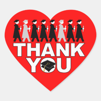 Graduation Thank You Heart Sticker Processional