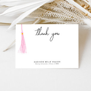 Graduation Thank You Light Pink Tassel Card