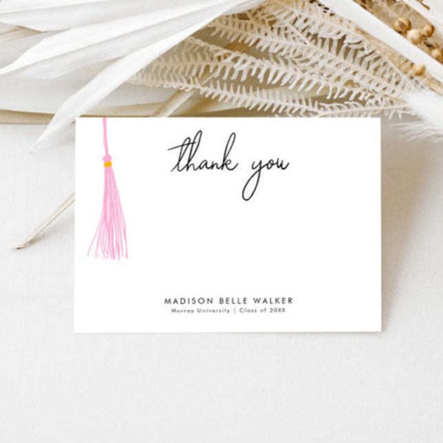 Graduation Thank You Light Pink Tassel Card (Creator Uploaded)