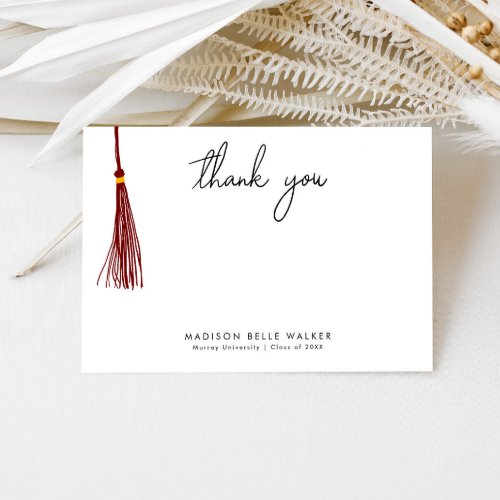 Graduation Thank You Maroon Tassel