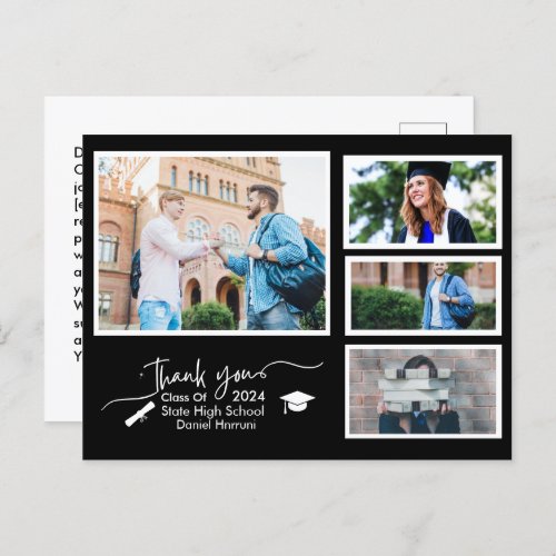 Graduation Thank you Modern Calligraphy Photo  Postcard