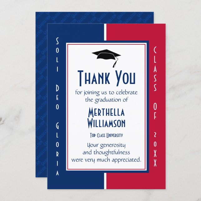 GRADUATION THANK YOU Personalized Christian Invitation (Front/Back)