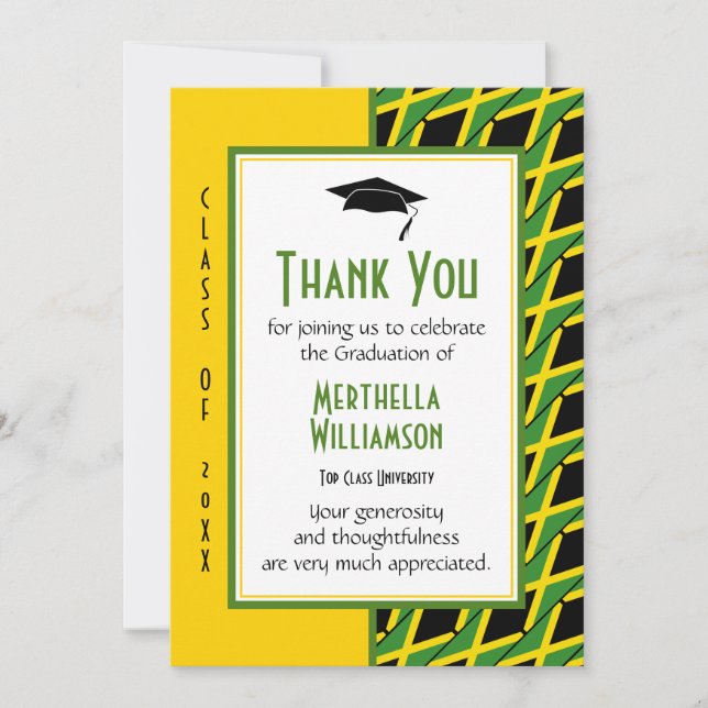 GRADUATION THANK YOU Personalized JAMAICA (Front)