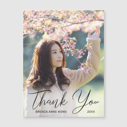 Graduation Thank You Photo Modern Black Script