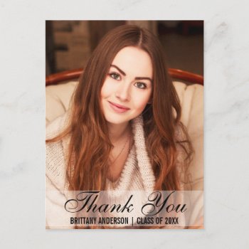 Graduation Thank You Photo Postcard Name Year L by HappyMemoriesPaperCo at Zazzle