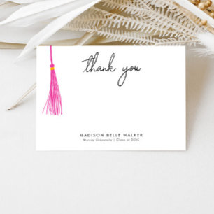 Graduation Thank You Pink Tassel Card