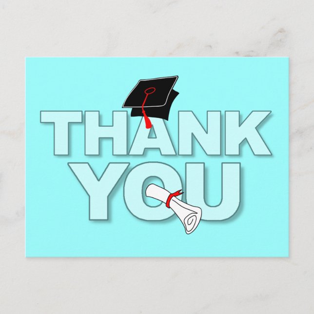 Graduation Thank You Postcard Diploma 1 (Front)