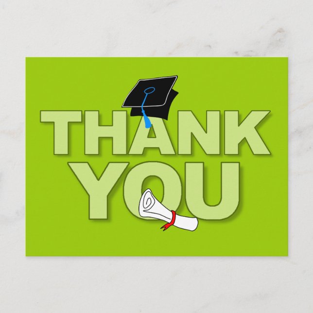 Graduation Thank You Postcard Diploma 2 (Front)