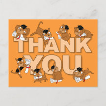 Graduation Thank You Postcard Puppy