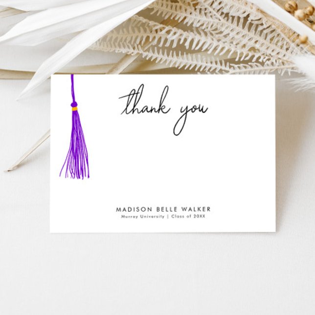 Graduation Thank You Purple Tassel Card (Creator Uploaded)