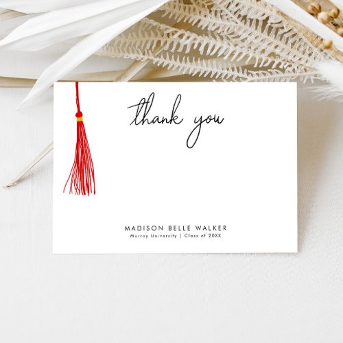 Graduation Thank You Red Tassel