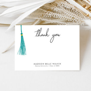 Graduation Thank You Teal Tassel Card