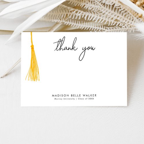 Graduation Thank You Yellow Tassel