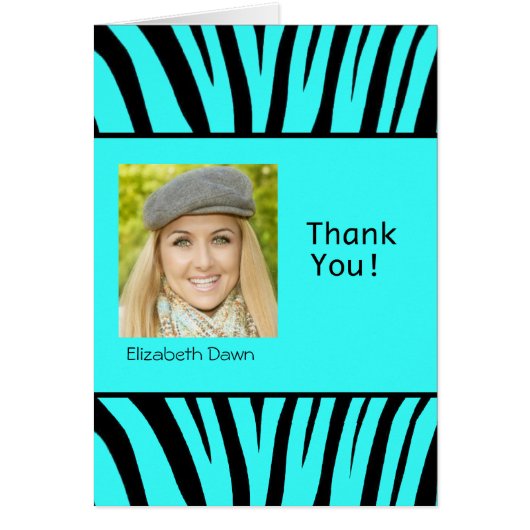 Graduation Thank You Zebra Photo Card (Front)