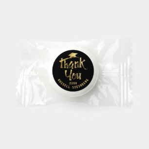Graduation THANKS FROM GRAD Gold Brushstroke Life Saver® Mints