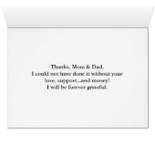 Graduation/Thanks (Personalize) Card (Inside Horizontal (Bottom))