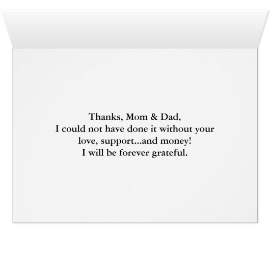 Graduation/Thanks (Personalize) Card (Inside Horizontal (Bottom))