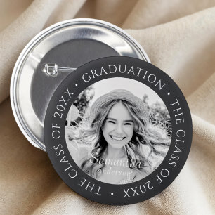 Graduation The Class of 20XX Modern Simple Photo Button