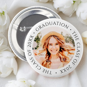 Graduation The Class of 20XX Modern Simple Photo Button