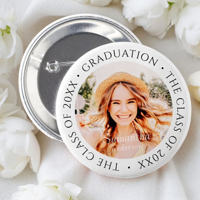 Graduation The Class of 20XX Modern Simple Photo Button (Creator Uploaded)