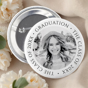 Graduation The Class of 20XX Modern Simple Photo Button